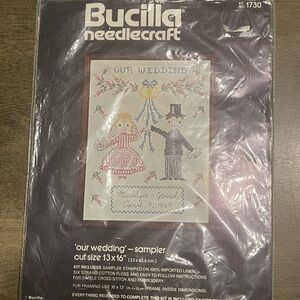 Bucilla Creative Needlecraft Kit 1730 Our Wedding Cross Stitch Sampler 13X16 NIP